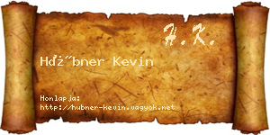 Hübner Kevin névjegykártya